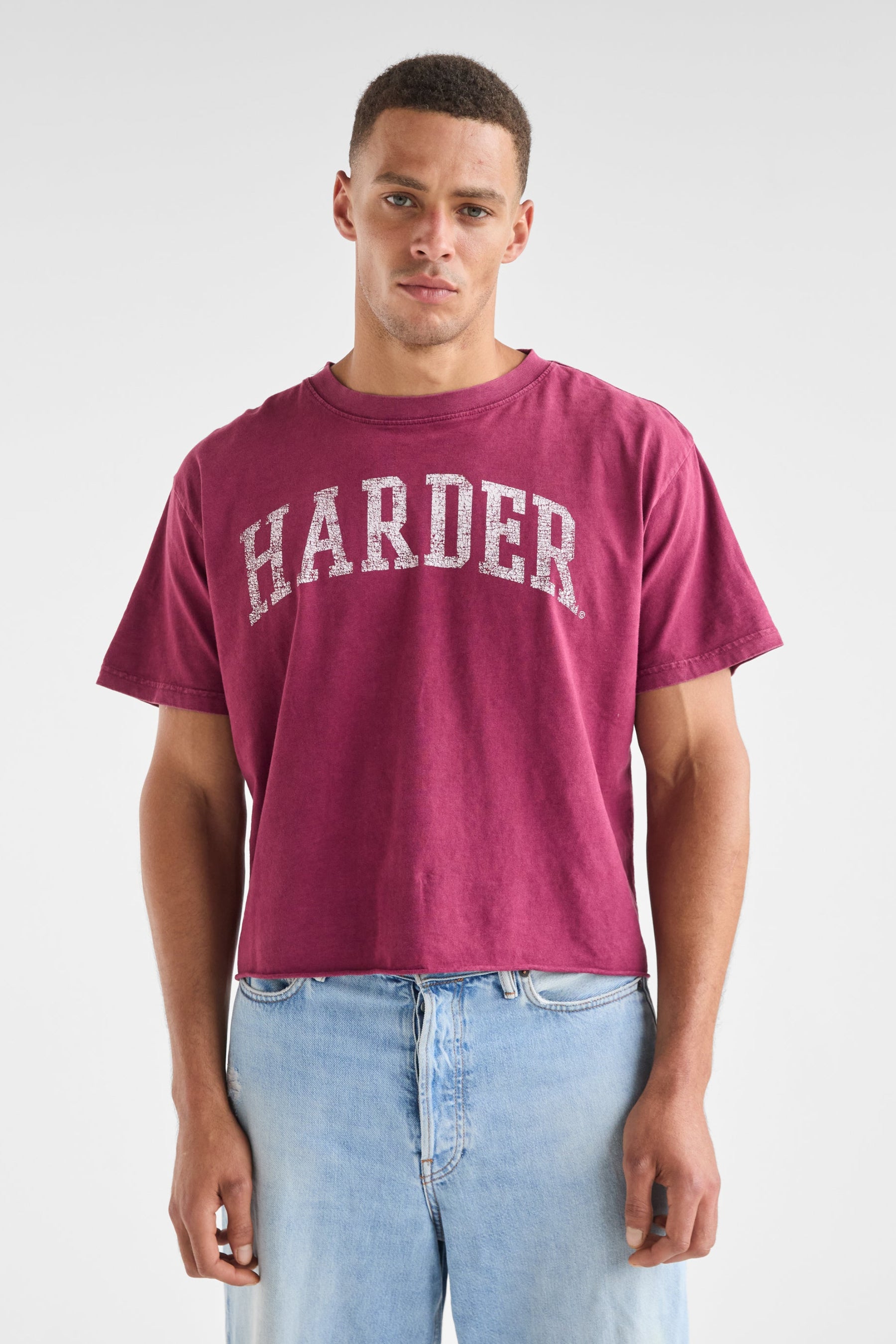 Harder Cropped Tee | Burgundy