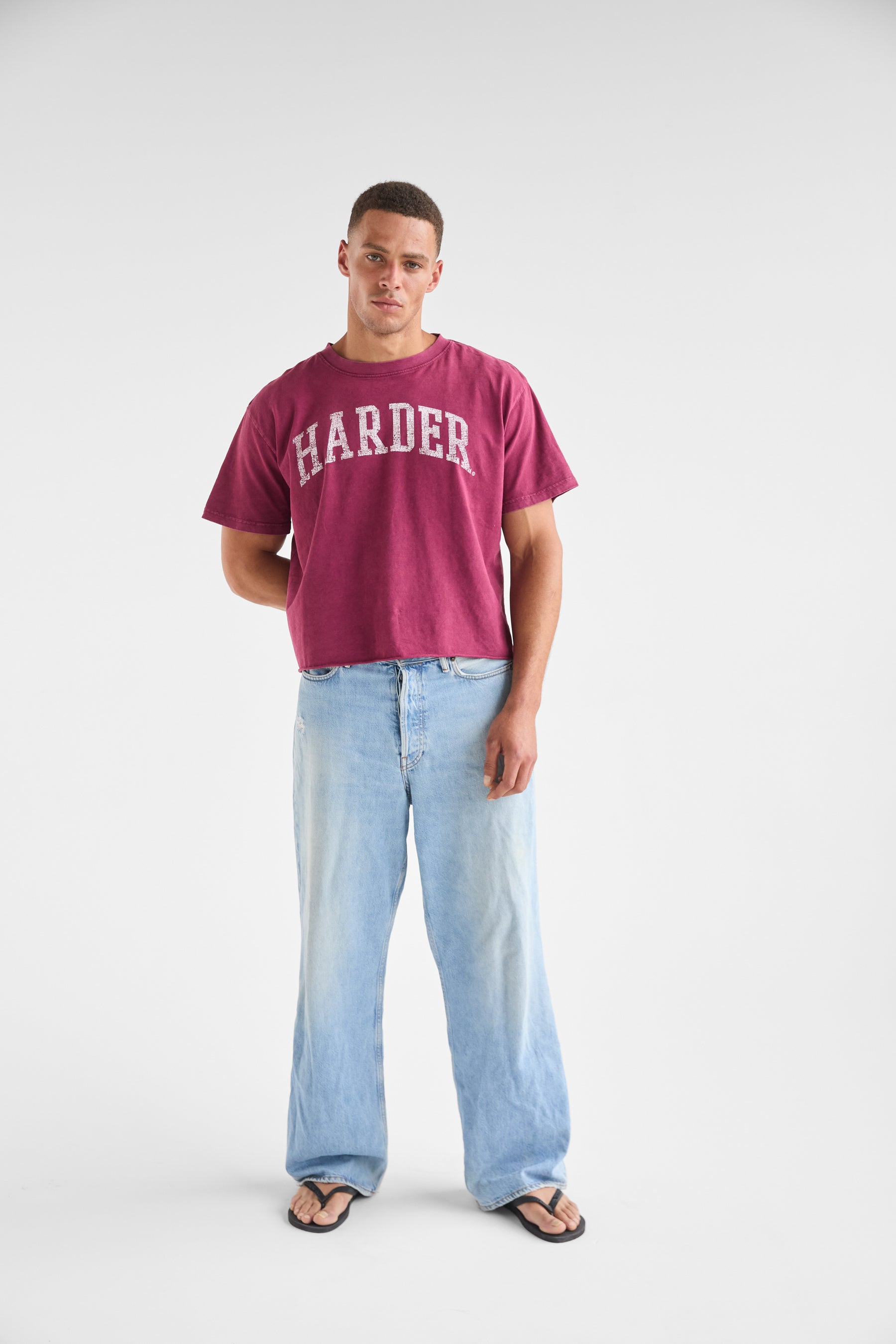 Harder Cropped Tee | Burgundy