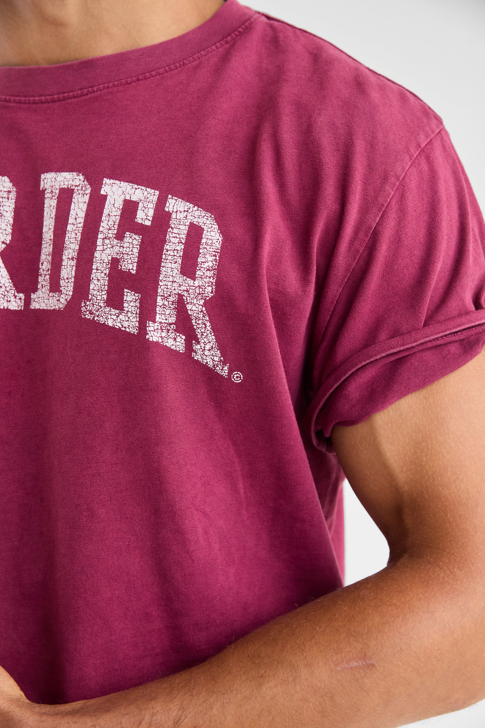 Harder Cropped Tee | Burgundy